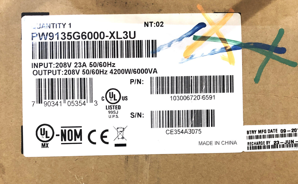 Eaton Extended Power Module PW9135G6000-XL3U NOS FREIGHT