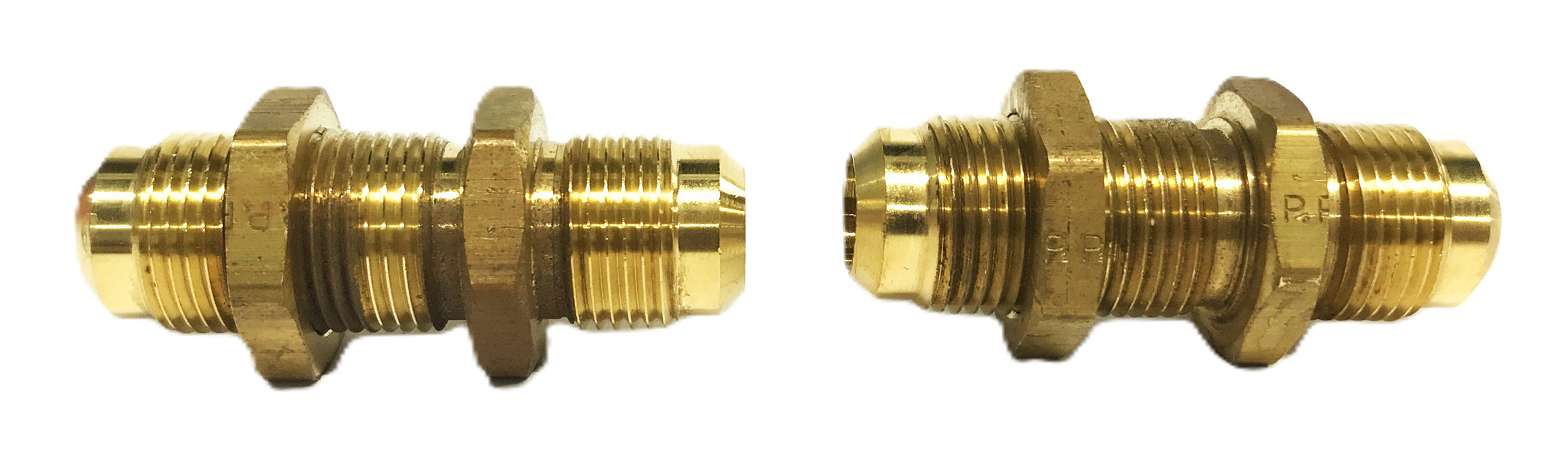 Unbranded 1/2 inch Flared Brass Bulkhead Union [Lot of 2] NOS