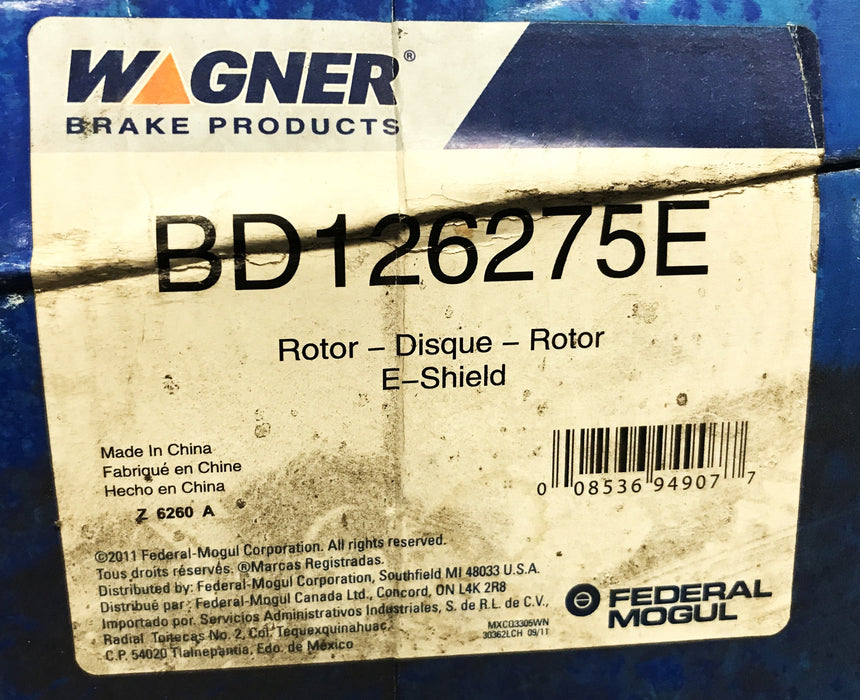 Wagner Front Disc Brake Rotor BD126275E NOS