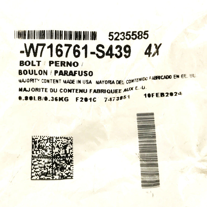 Ford Caliper Mount Bolt W716761-S439 [Lot of 4] NOS