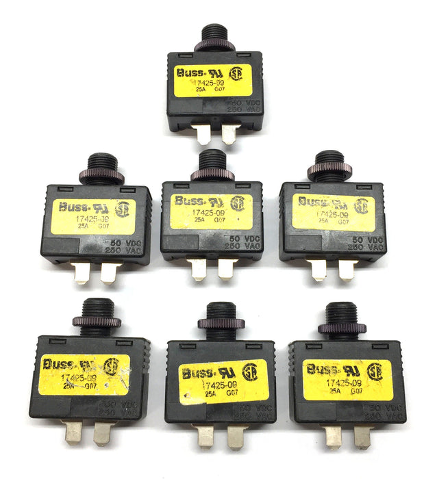 Buss 25A Thermal Circuit Breaker 17425-09 [Lot of 7] NOS