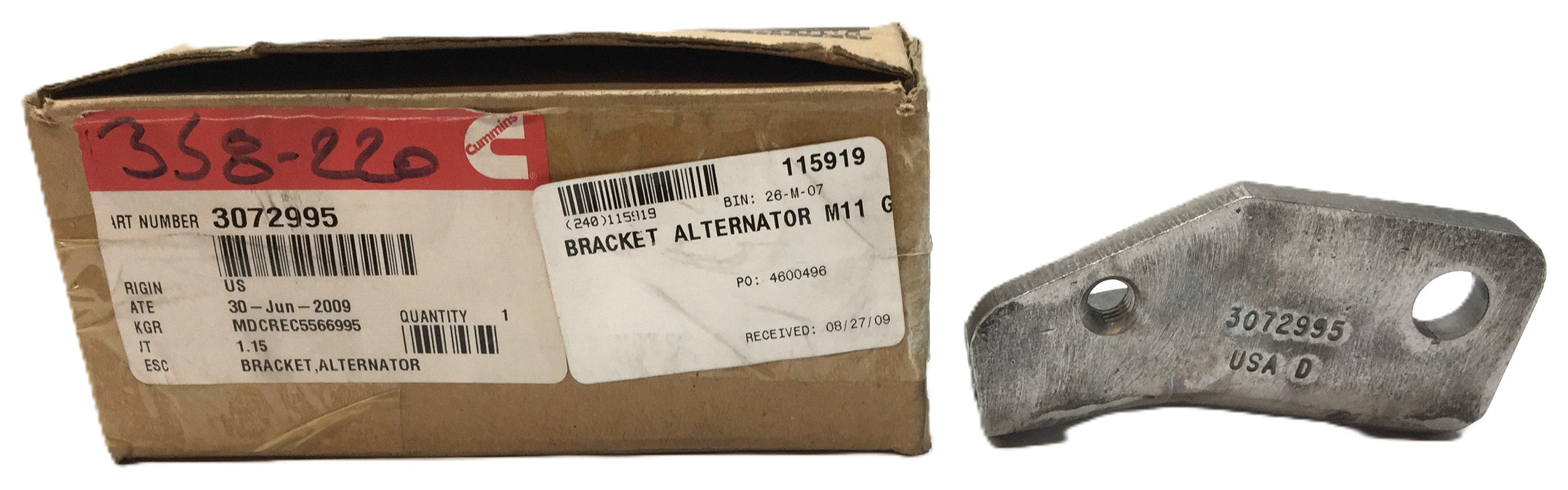 Cummins Generator Bracket 3072995 NOS