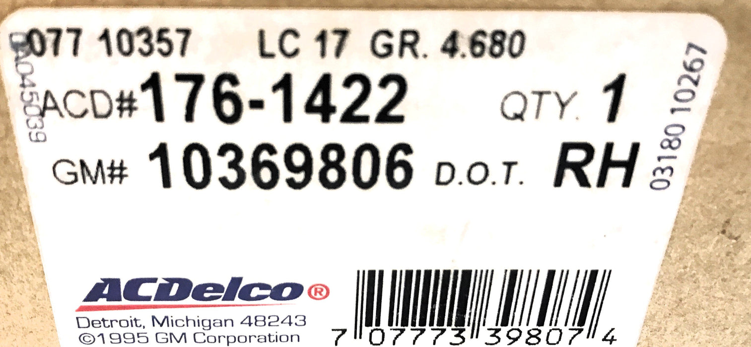 ACDelco RH Hydraulic Brake Hose 176-1422 (10369806) NOS