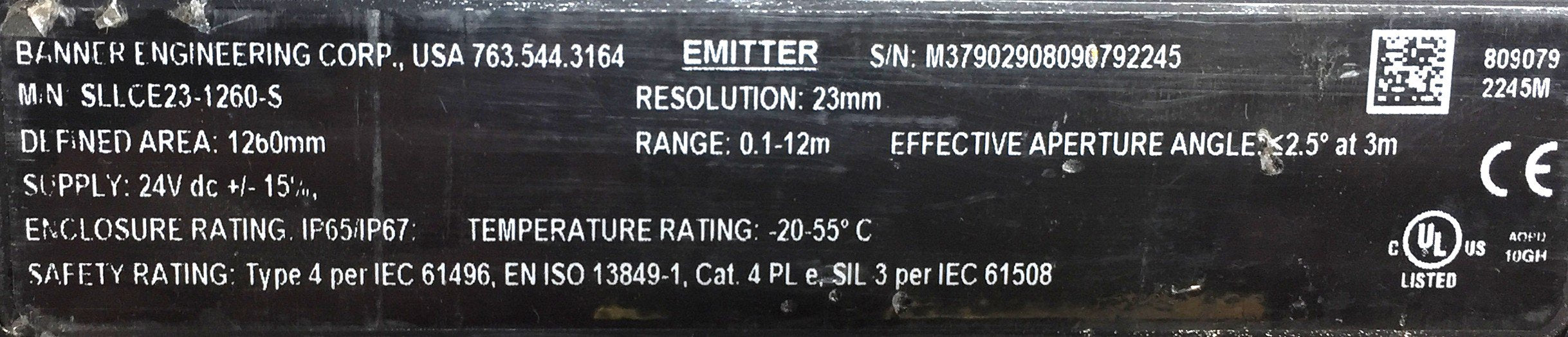Banner EZ-Screen LS Emitter SLLCE23-630-S USED