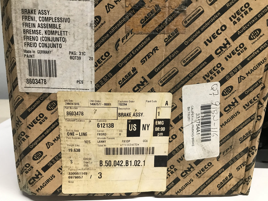 CNH Caliper/Parking Brake Assembly 8603478 (331754A1) NOS