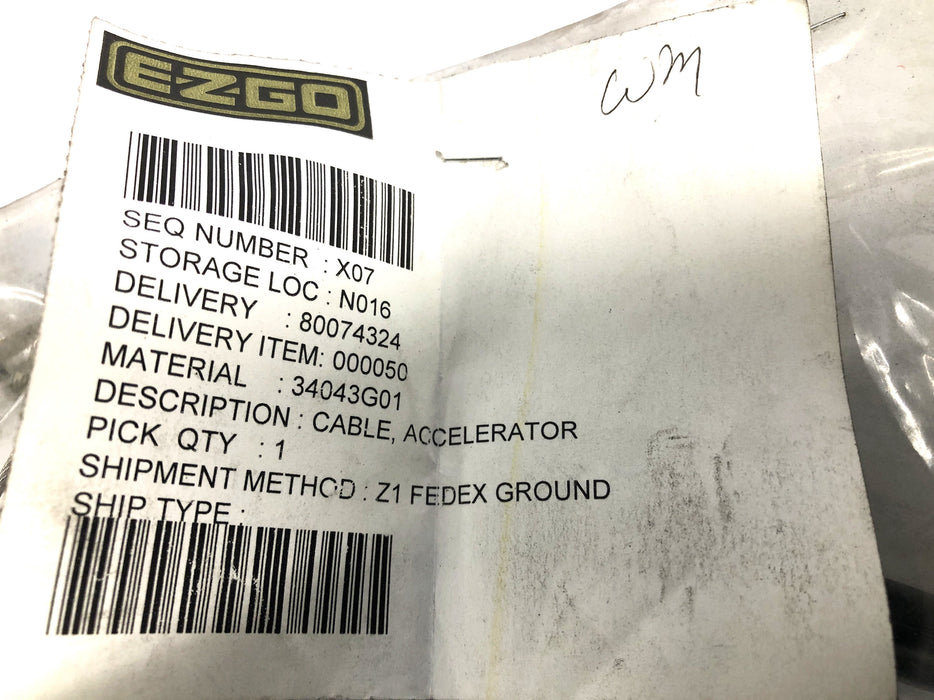 E-Z-Go accelerator Cable 34043G01 NOS