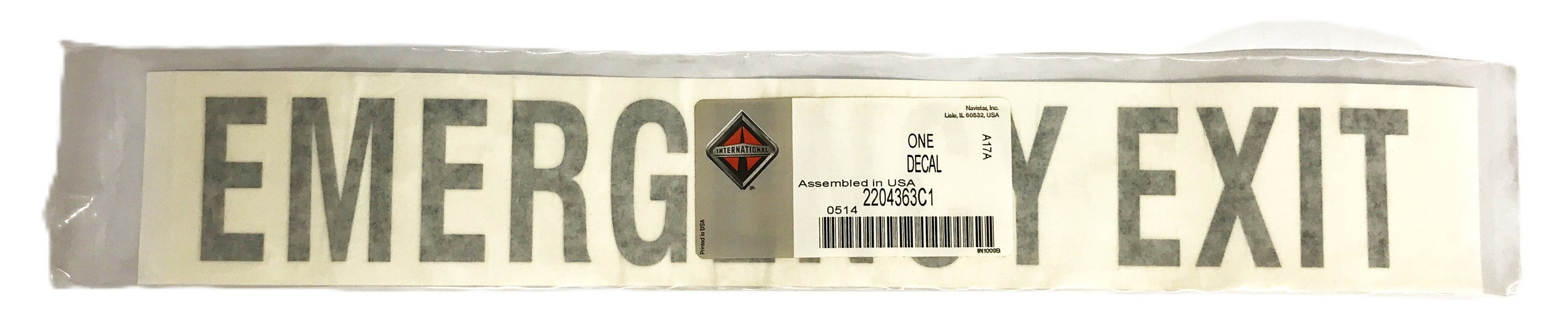 International "Emergency Exit" Decal Kit 2204363C1 [Lot of 4] NOS