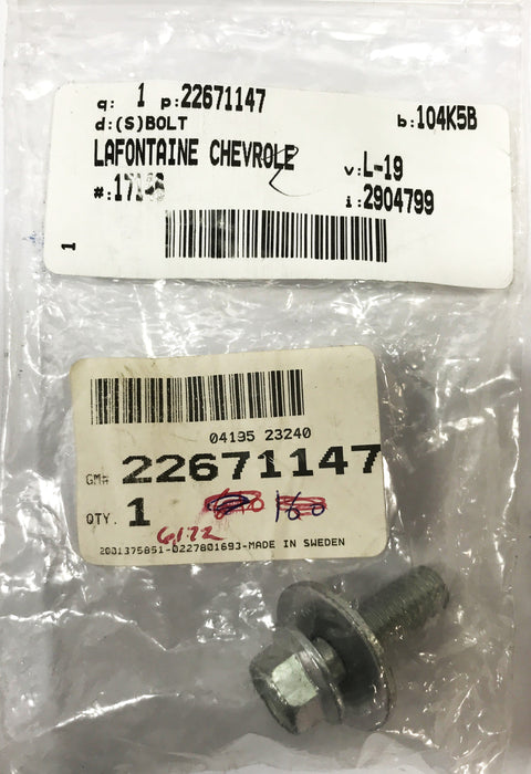 GM OEM Suspension Control Arm Bolt 22671147 NOS
