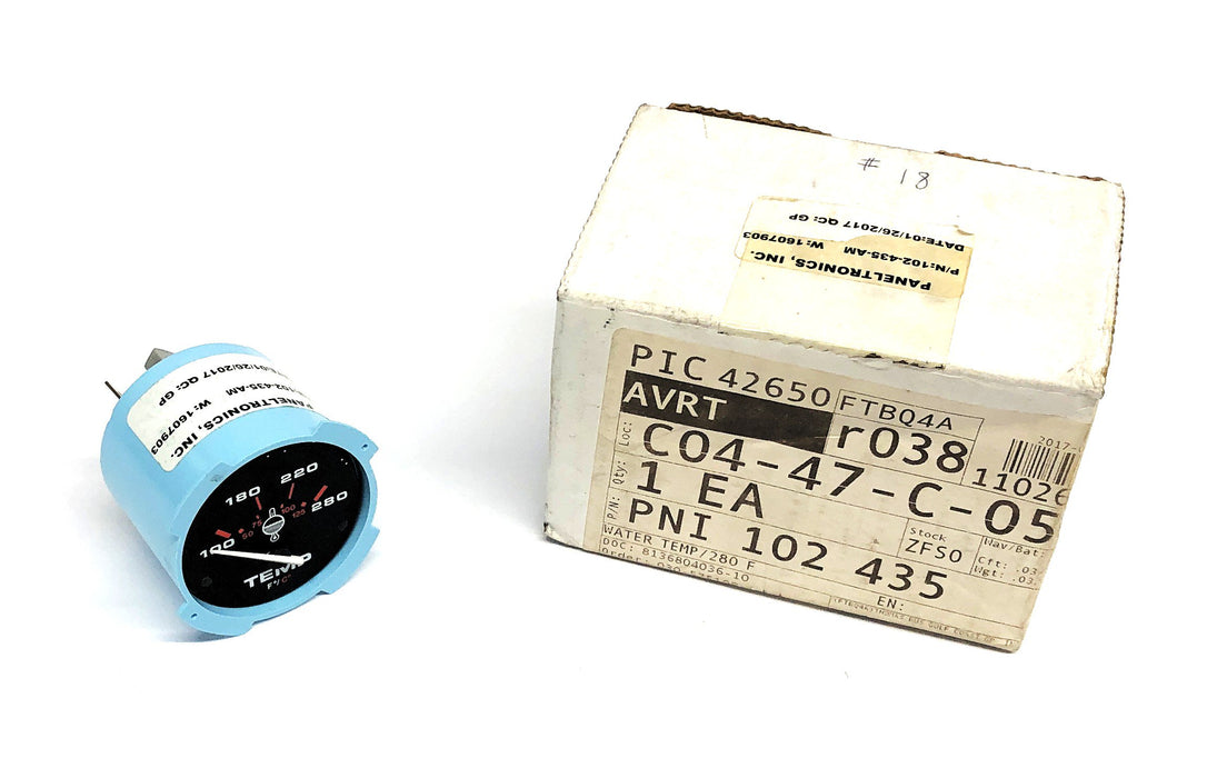 Paneltronics Temperature Gauge 102-435-AM NOS