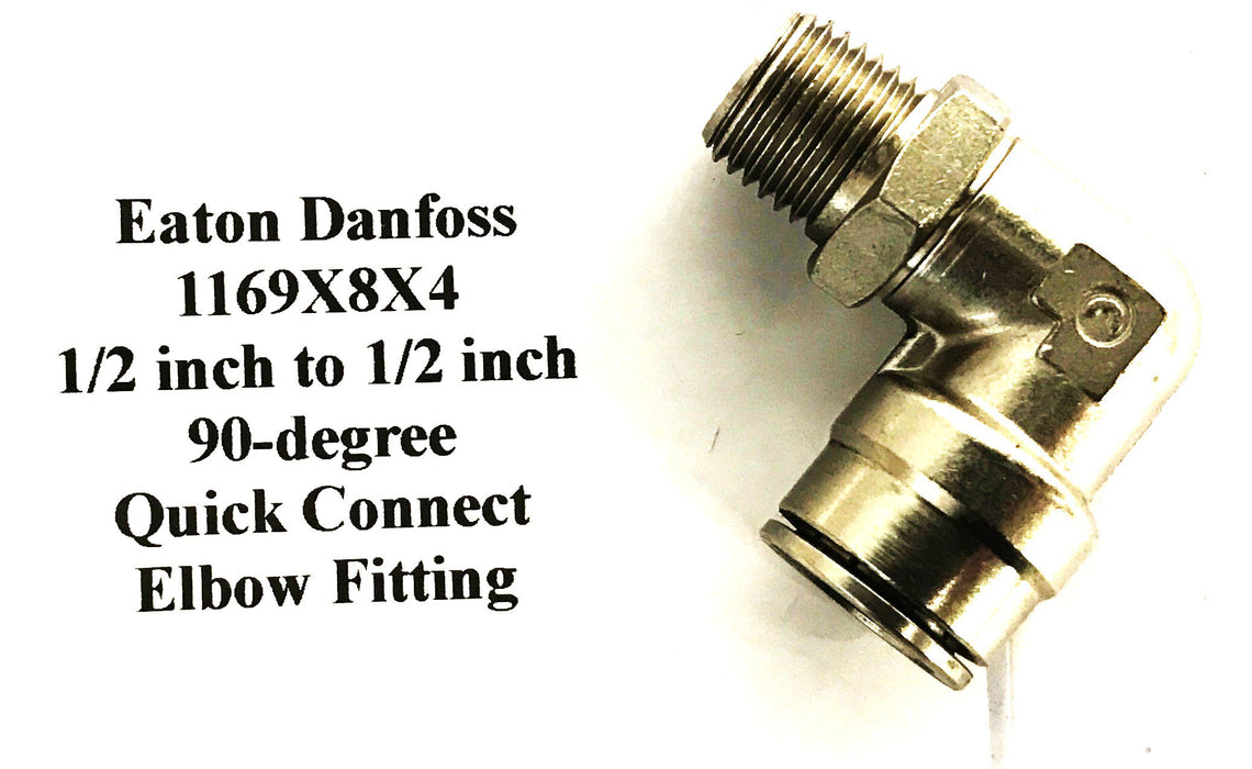Eaton Danfoss 1/2 inch Quick Connect 90-degree Elbow Fitting [Lot  of 4] NOS