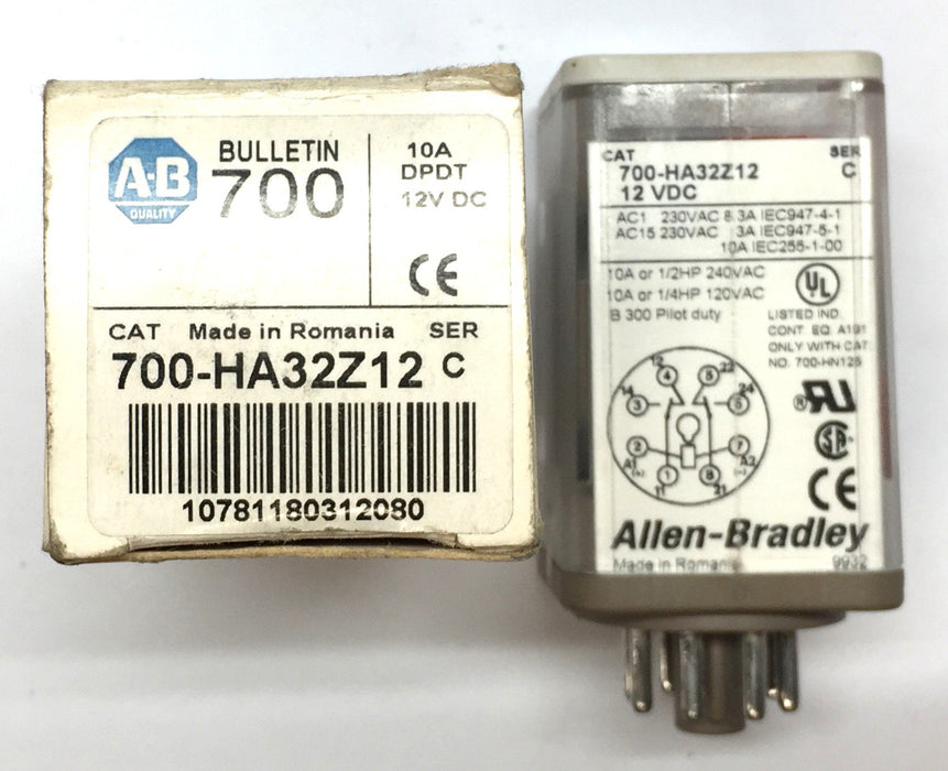 Allen-Bradley 8-Pin 12VDC Relay 700-HA32Z12 Ser. C NOS