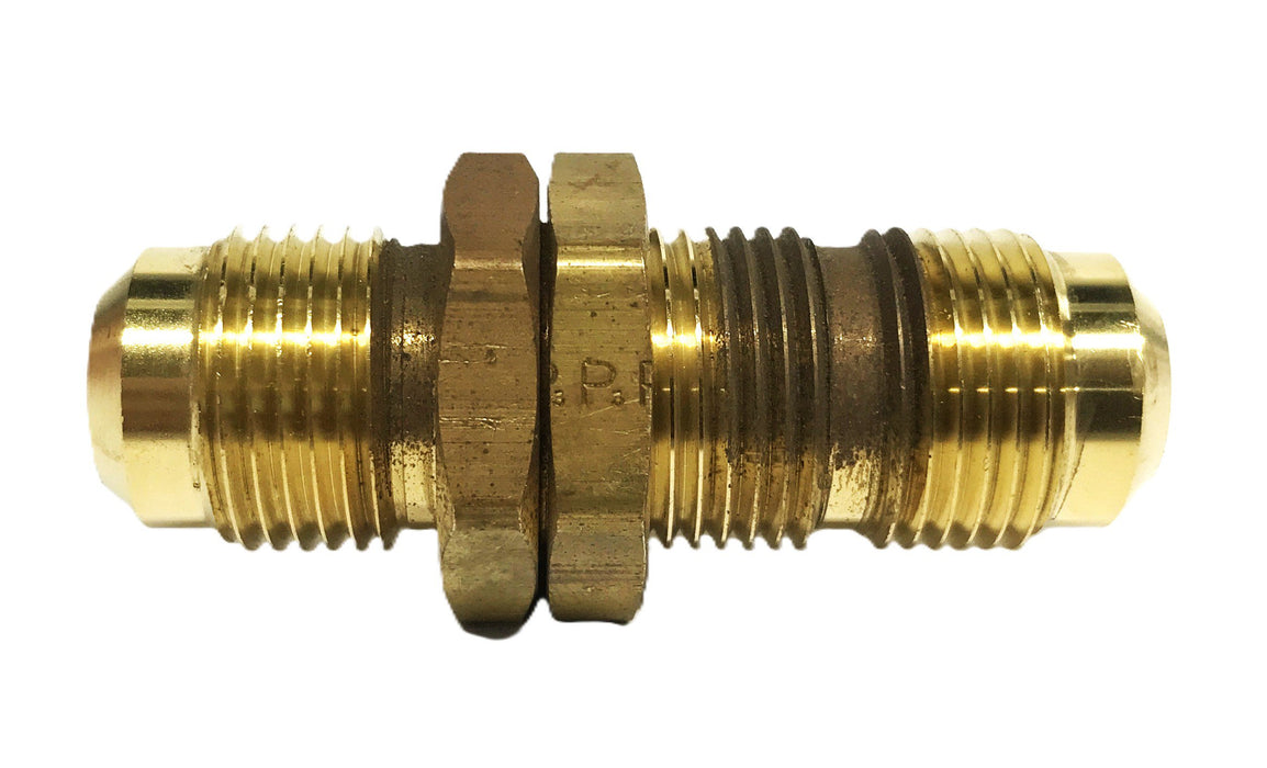Unbranded 1/2 inch Flared Brass Bulkhead Union [Lot of 2] NOS