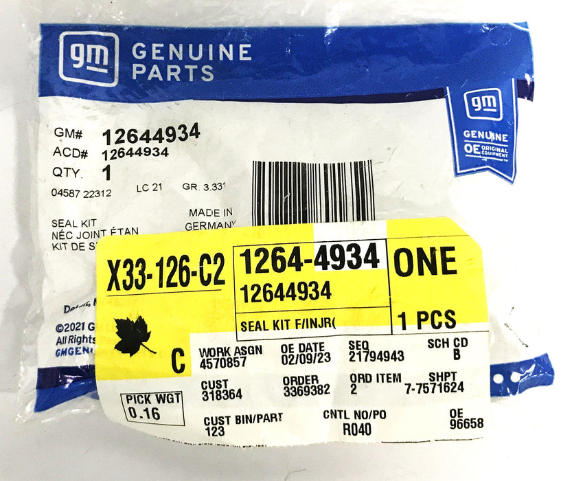 GM OEM Fuel Injector Seal Kit  12644934 NOS