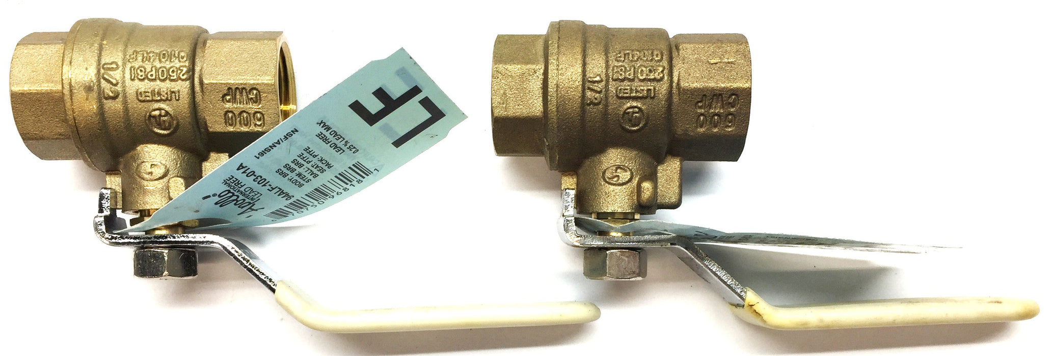 Apollo 1/2"Brass Ball Valve 94ALF-103-01A [Lot of 2] NOS