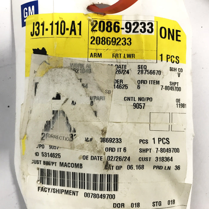 GM Suspension Control Arm 20869233 NOS