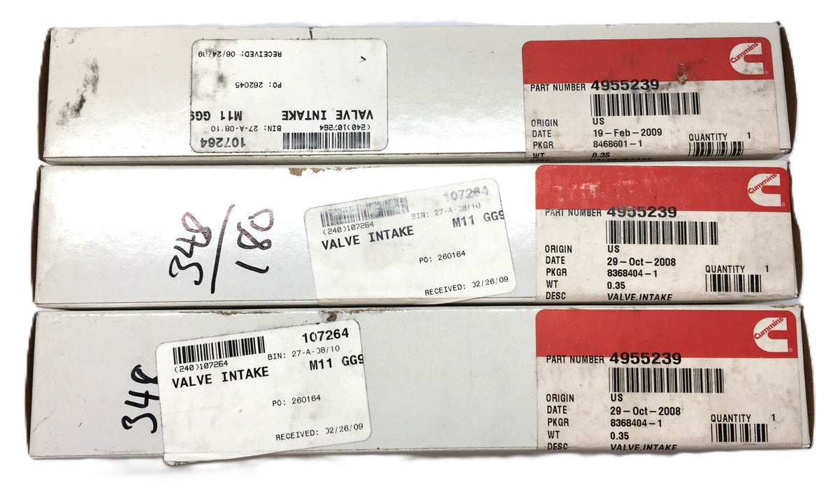 Cummins Intake Valve 4955239 [Lot of 3] NOS