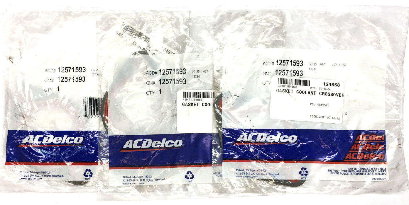 ACDelco Crossover Gasket Coolant 12571593 [Lot of 3] NOS