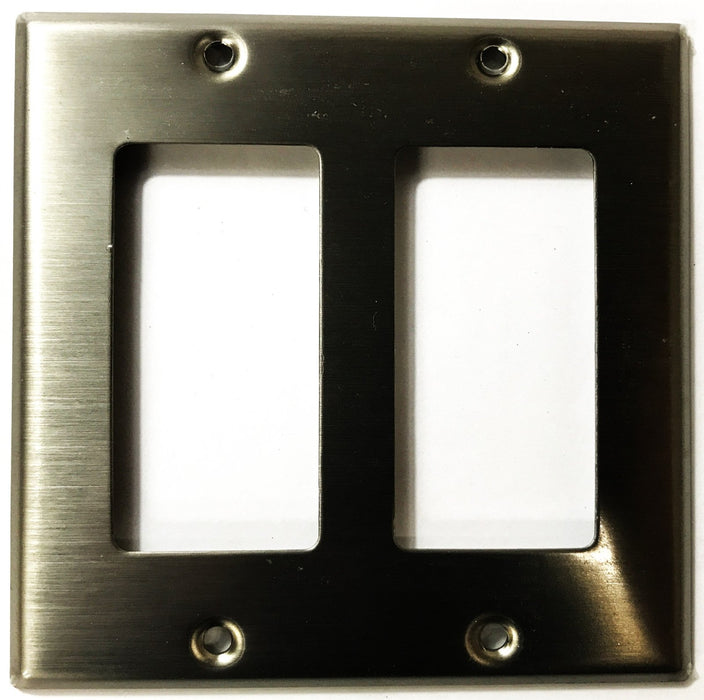 Leviton 2-Gang 2-Port Stainless Steel Wall Plate 84409-40 [Lot of 9] NOS