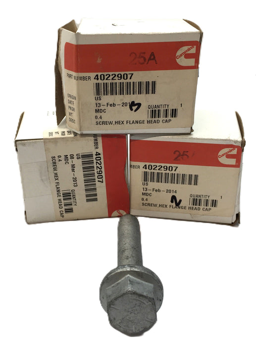 Cummins Flange Hex Head Cap Screw 4022907 [Lot of 3] NOS