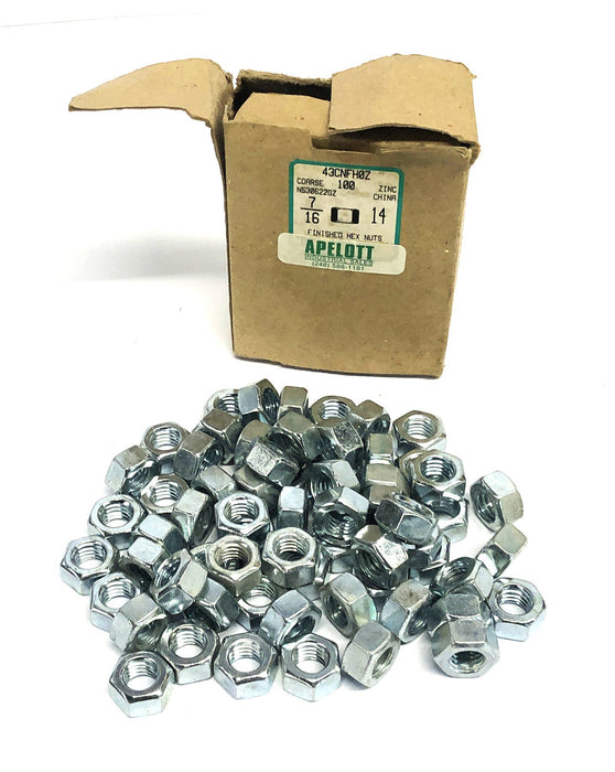Apelott 7/16 - 14 Finished Hex Nut 43CNFH0Z [Lot of 60] NOS