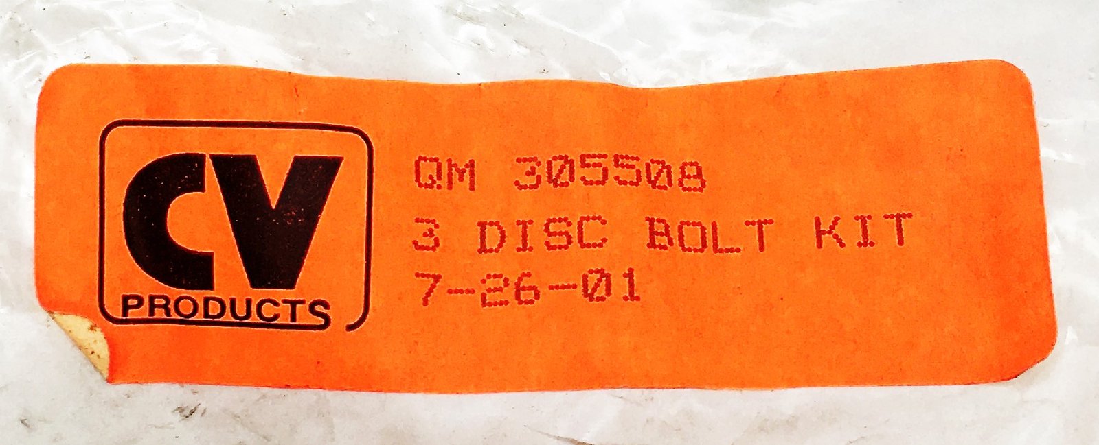 Quarter Master 3 Disc Bolt Kit 305508 NOS