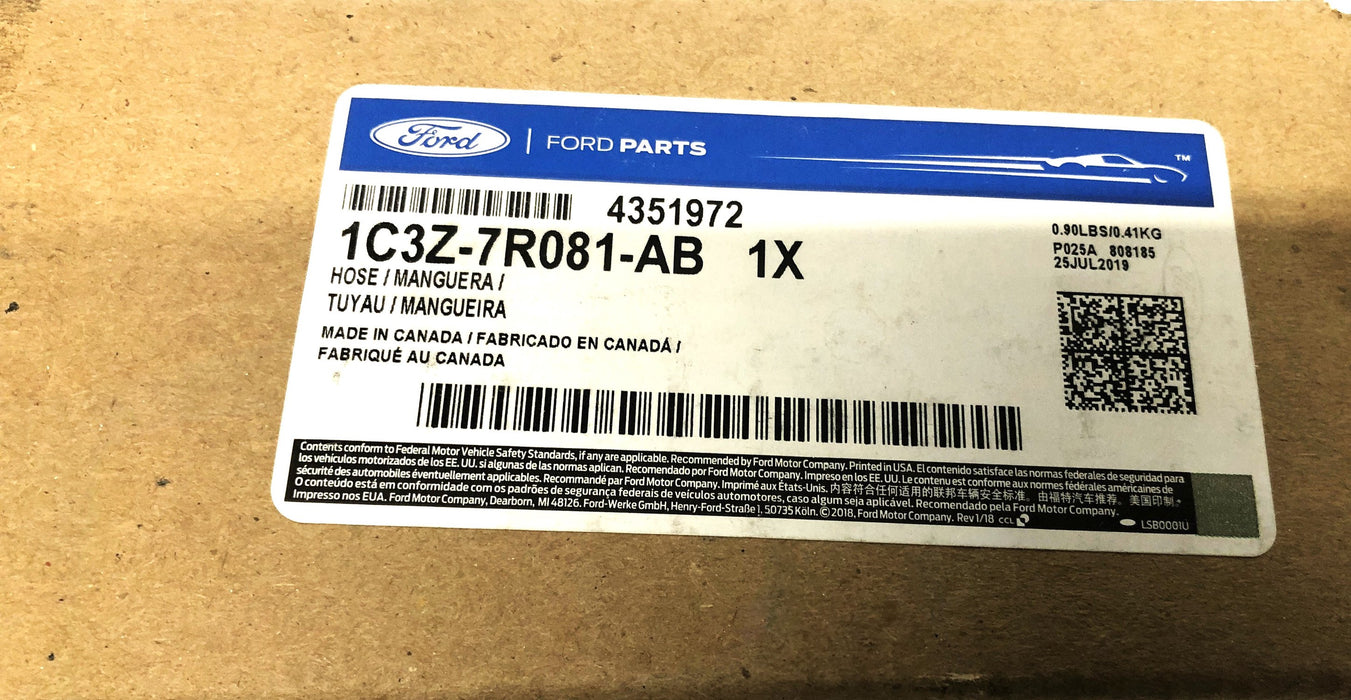 Ford Oil Cooler Hose 1C3Z-7R081-AB NOS