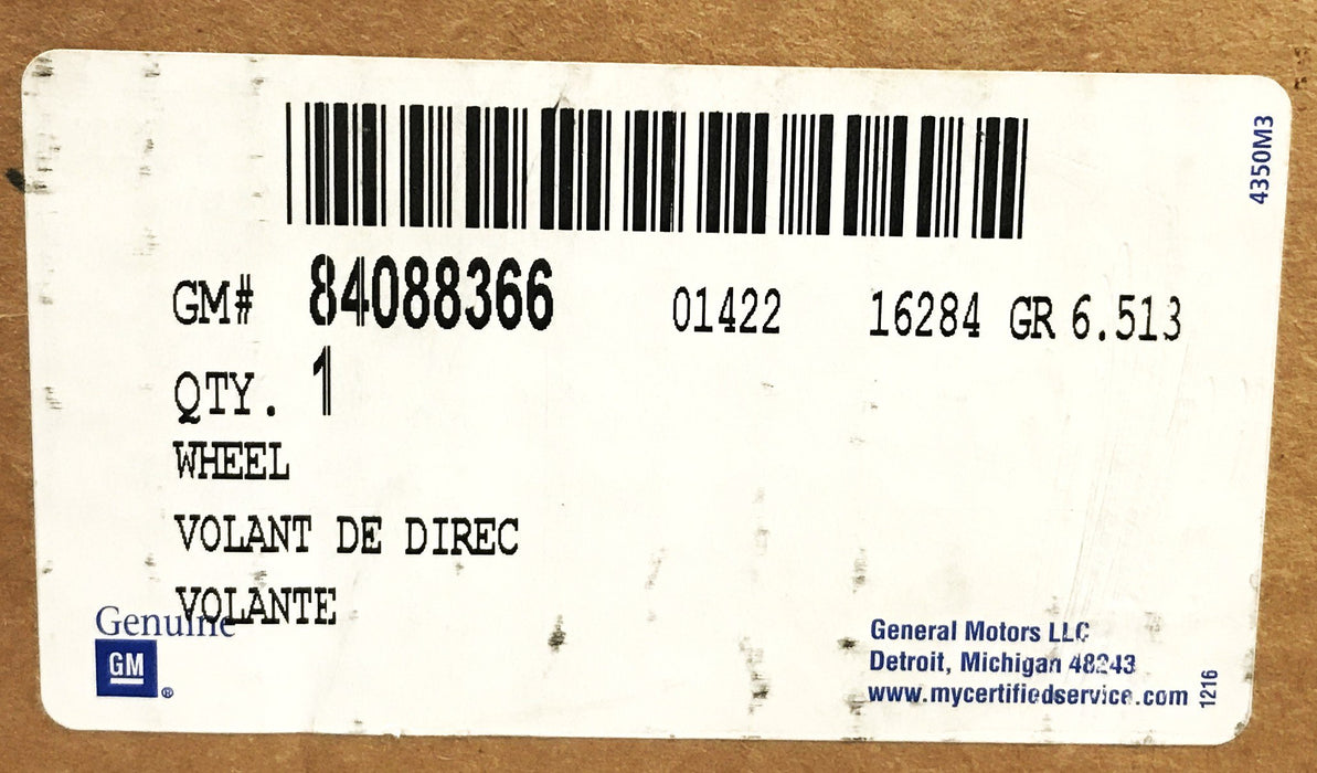 GM Ebony Steering Wheel 84088366 NOS