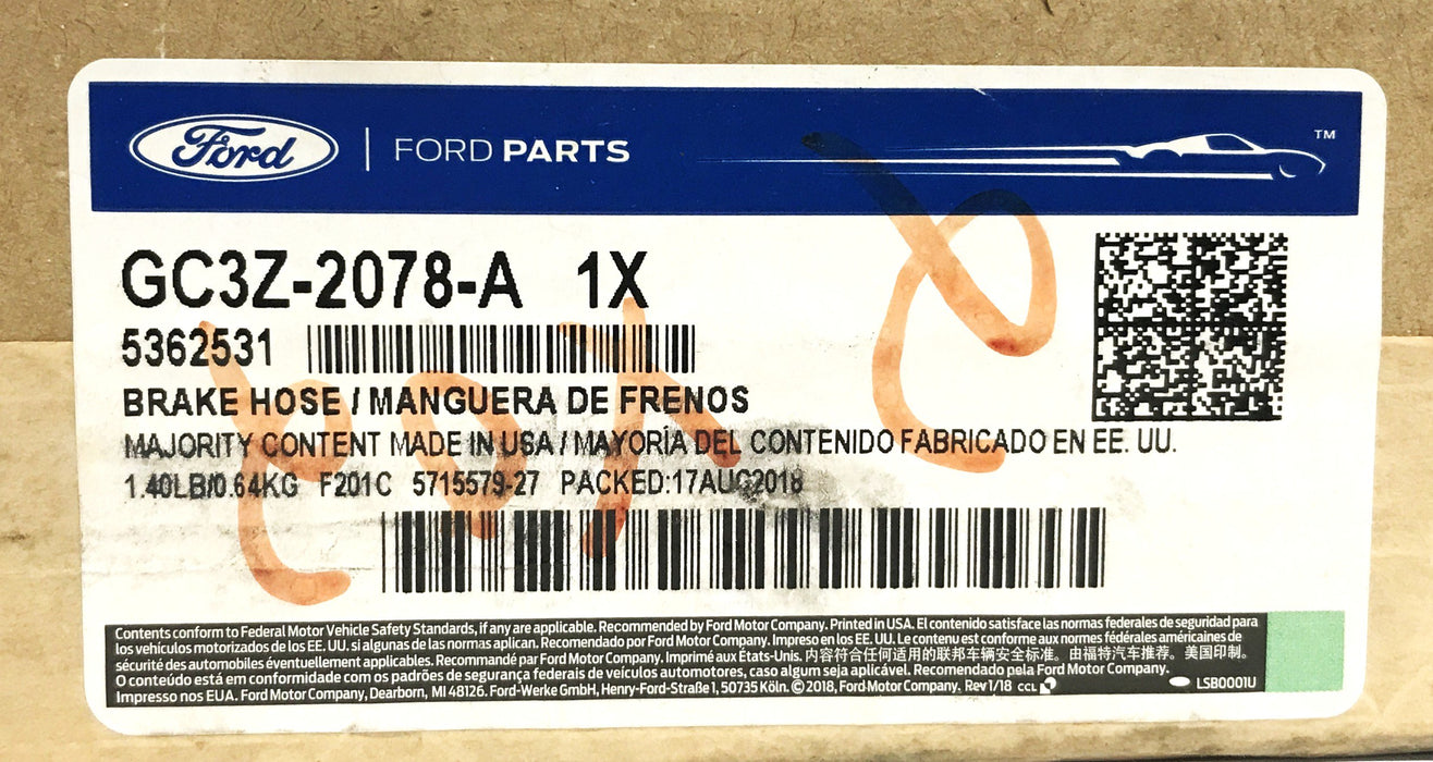 Ford Front Left Brake Hose GC3Z-2078-A NOS