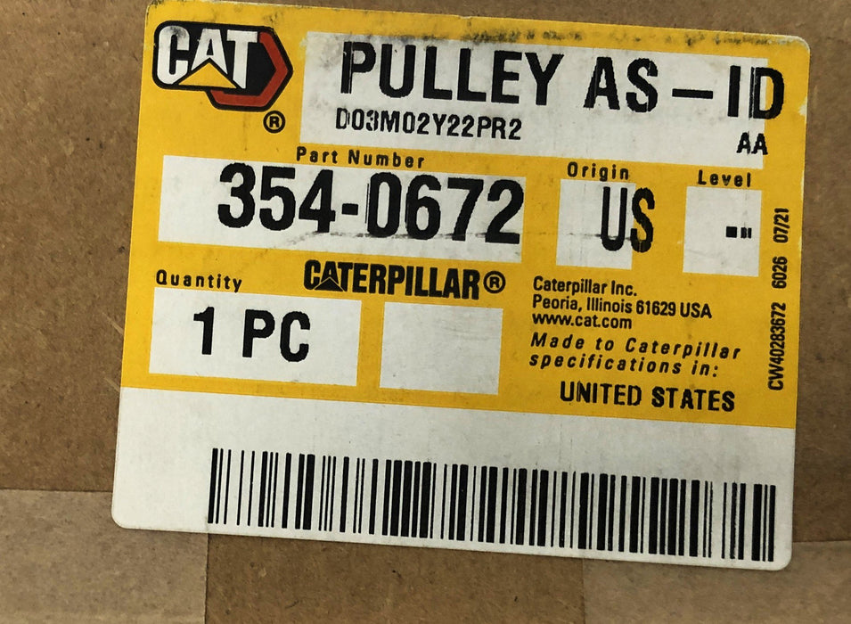 CAT/Caterpillar Pulley 354-0672 NOS