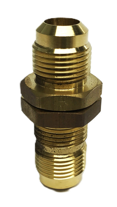 Unbranded 1/2 inch Flared Brass Bulkhead Union [Lot of 2] NOS