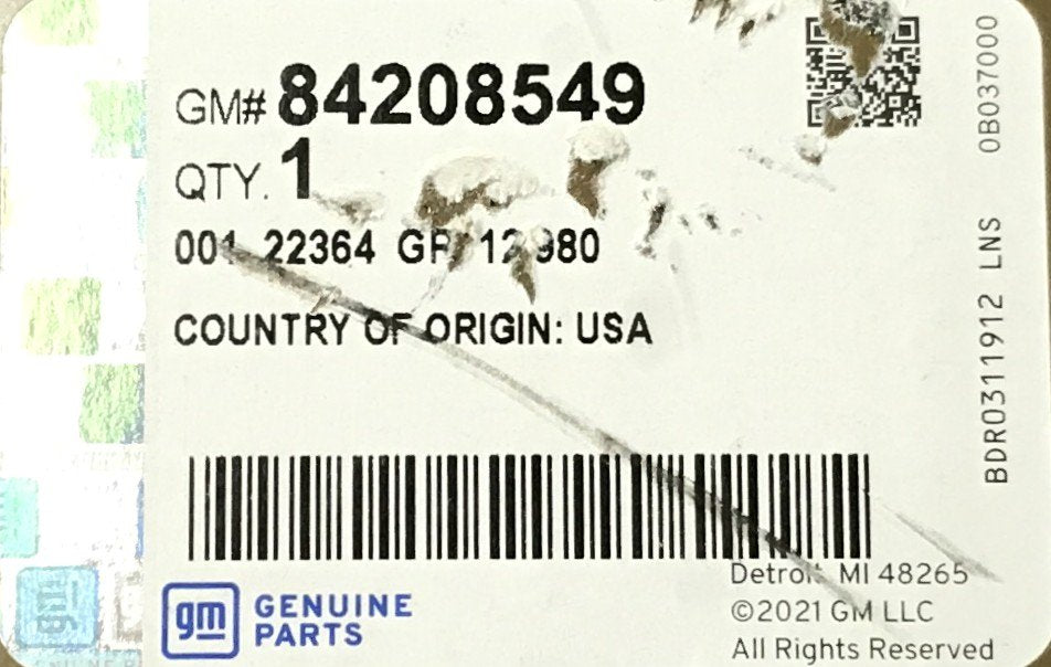 GM Rear Floor Rear Panel 84208549