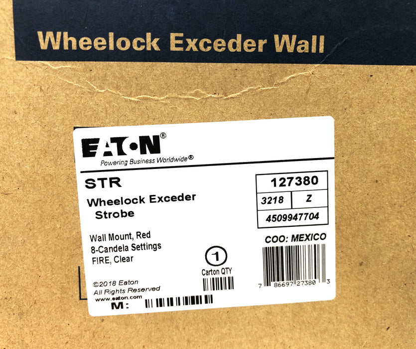 Eaton Wheelock Exceder Wall Strobe 127380 NOS - GTS EXCLUSIVE