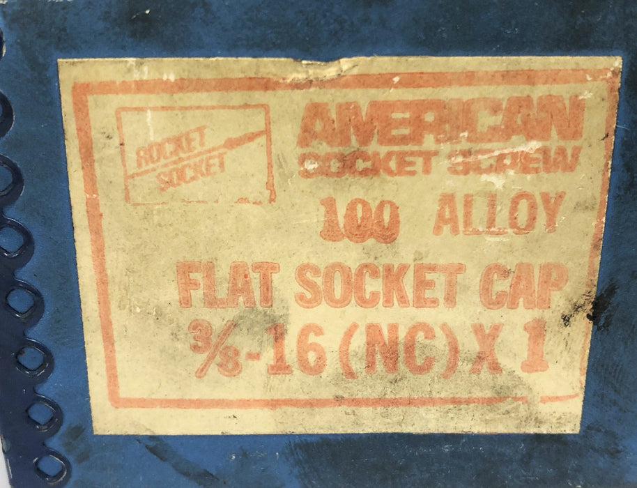 Rocket Socket Screw Alloy Flat Head Cap 3/8-16 (NC) x 1 [Lot of 32] NOS
