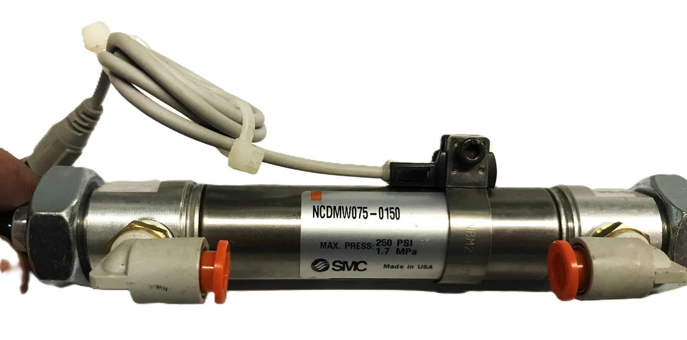 SMC Pneumatic Cylinder with Plug-in Sensor NCDMW075-0150 NOS