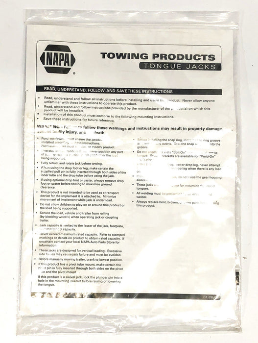 NAPA Side Wind Tongue Jack 821-5235 NOS