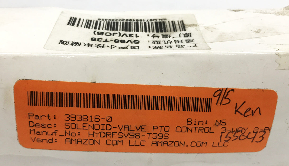 Unbranded Solenoid Valve SV98-T39S NOS