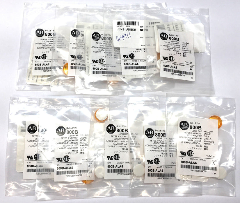 Allen-Bradley 800B Amber Lens Cap 800B-ALA5 [Lot of 10] NOS