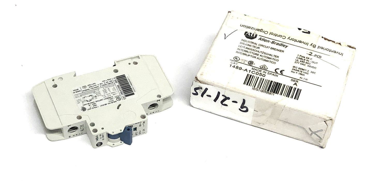Allen-Bradley 277VAC 48VDC Industrial Circuit Breaker 1489-A1C050 NOS