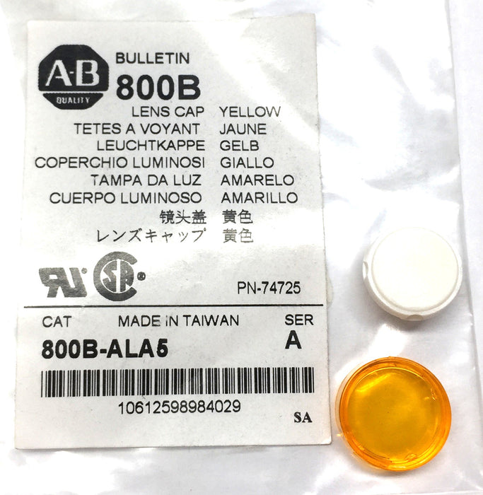 Allen-Bradley 800B Amber Lens Cap 800B-ALA5 [Lot of 10] NOS