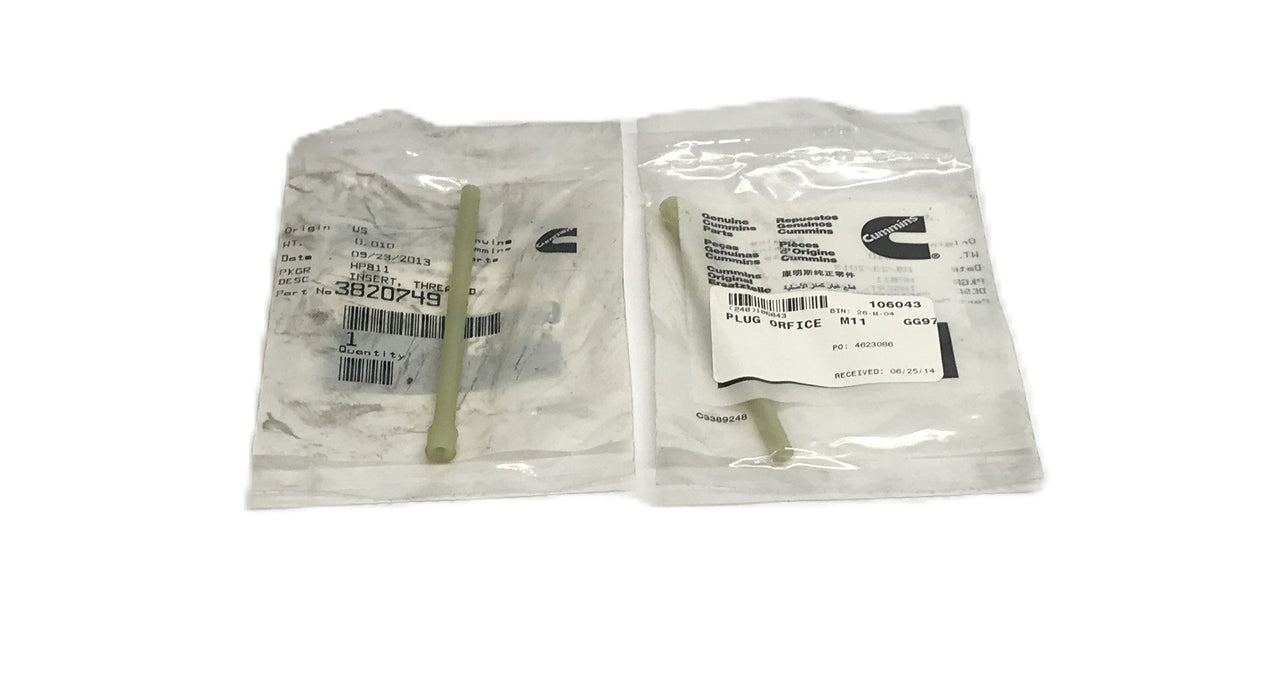 Cummins Orifice Plug 3820749 [Lot of 2] NOS