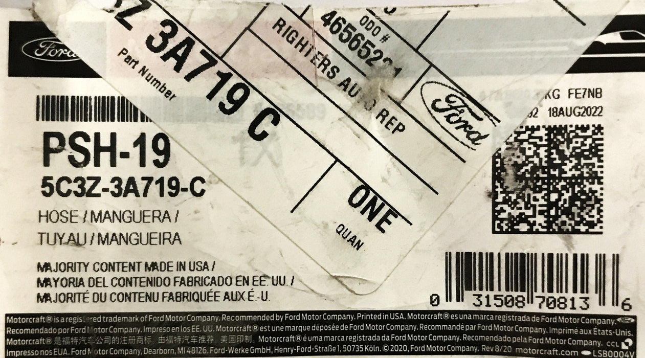 Ford Power Steering Pressure Hose 5C3Z-3A719-C NOS