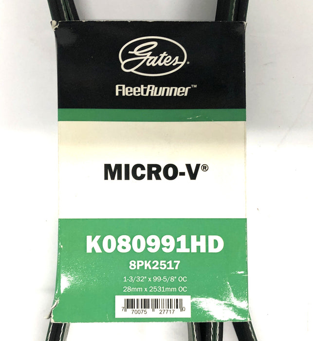 Gates FleetRunner Micro-V Serpentine Belt K080991HD (8PK2517) NOS