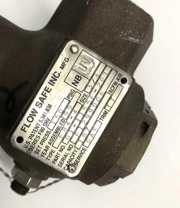 Flow Safe F84-4 3/4 Inch Spring Operated Safety Valve 01-1155F-201 NOS