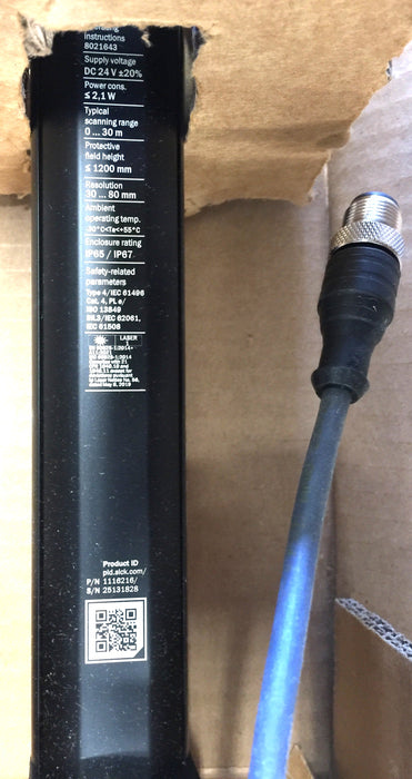 SICK detec4 Prime Light Curtain Set with Receiver/Sender and Mounting Brackets 1116164 NOS