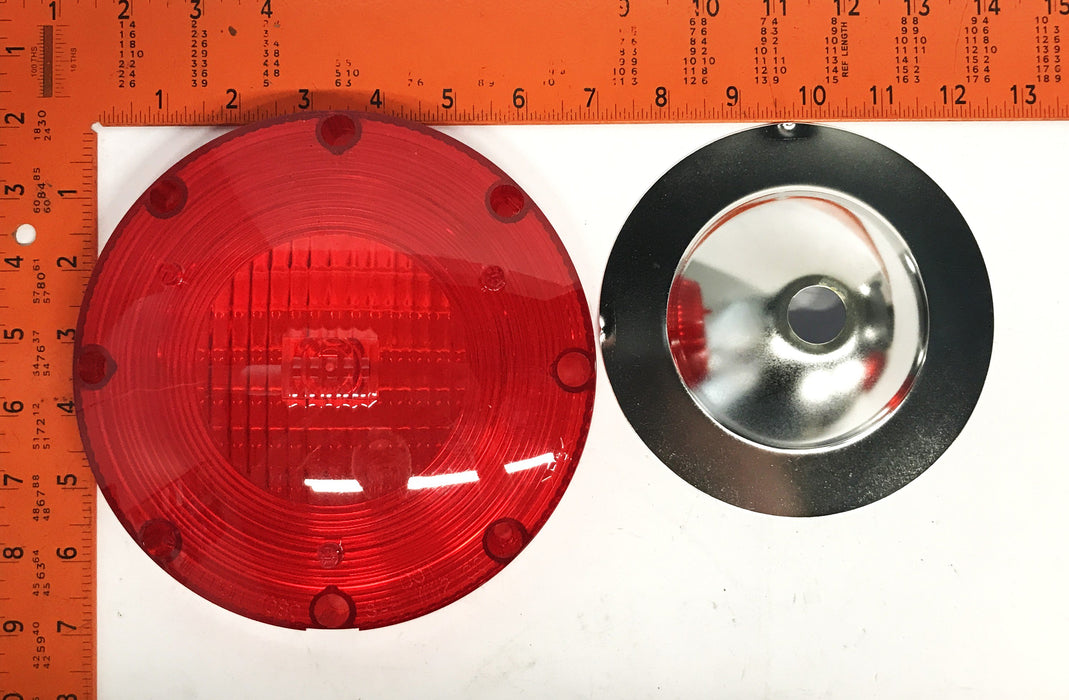 Weldon 7IN Red Warning Light Lens and Reflector WTE-OC11-1183-00 [Lot of 3] NOS