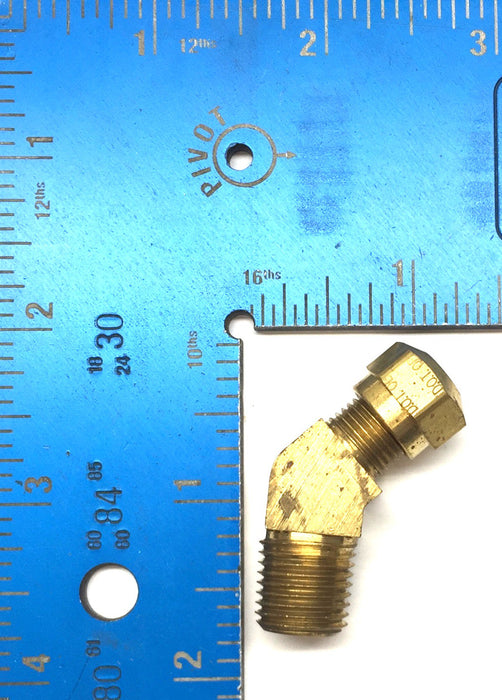 Parker 1/4"OD x 1/8" Pipe Thread 45-Degree Brass Male Elbow 1480x4 [Lot of 3] NOS
