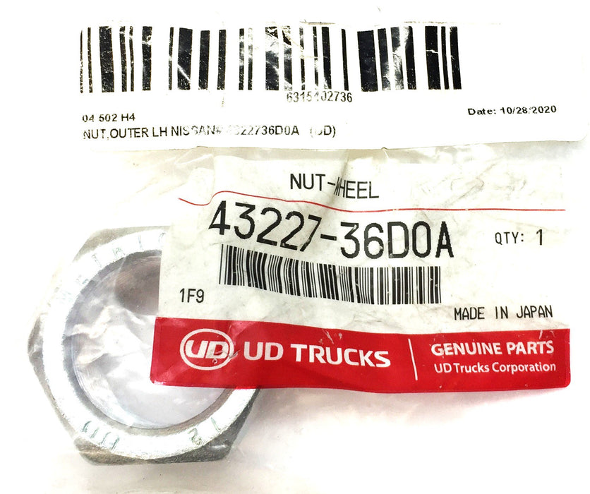 UD Trucks Driver Rear LH Outer Wheel Nut 43227-36D0A NOS