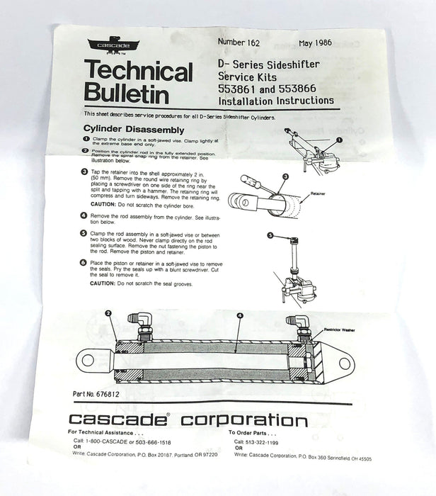 Cascade Seal Kit 553861 NOS