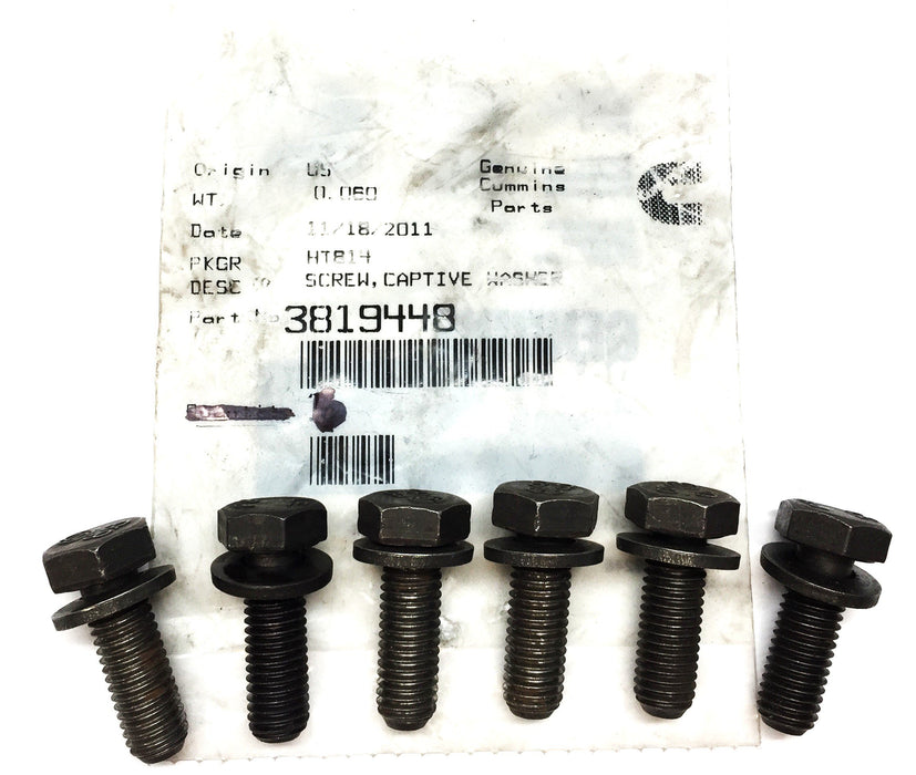 Cummins Captive Washer Screw 3819448 [Lot of 6] NOS