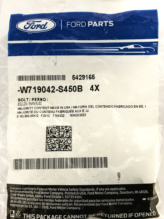 Ford Fender Liner Bolt W719042-S450B [Lot of 3] NOS